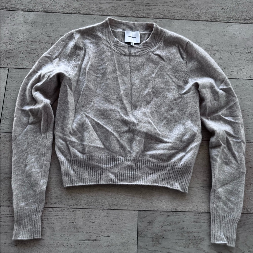 REFORMATION Lian Cashmere Greige  Sweater S - Picture 7 of 12